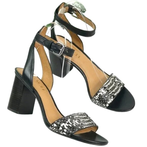 COACH - Coach Women’s Black Block Heel Ankle Strap Sandals Size 7B Brand New - Picture 1 of 8
